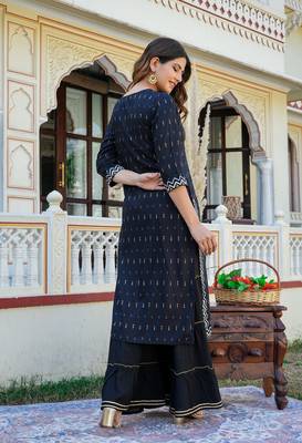 Women'S Rayon Geomatrical Printed Kurti (Black) 3