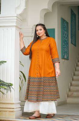  women's plus size rayon zig-zag printed a-line kurti (multi) 5