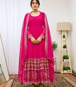 Fusionic pink anarkali suits ethnic-suits with dupatta