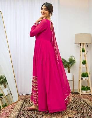 Fusionic pink anarkali suits ethnic-suits with dupatta 4