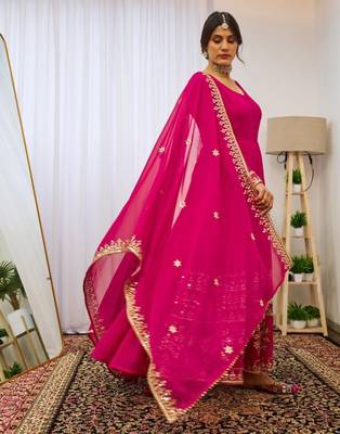 Fusionic pink anarkali suits ethnic-suits with dupatta 5