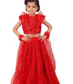 Red frilly lehenga