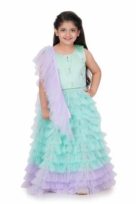 Minty frill lehenga set 1