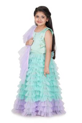 Minty frill lehenga set 2