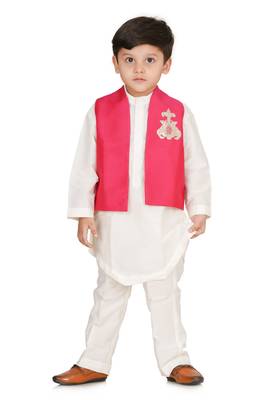 Ivory fushia kurta set 1