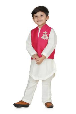 Ivory fushia kurta set 4