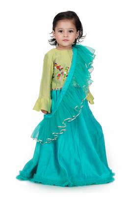 Parrot green lehenga 1