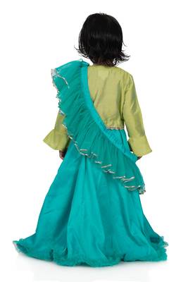 Parrot green lehenga 3