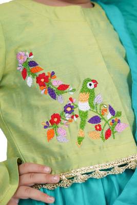 Parrot green lehenga 4