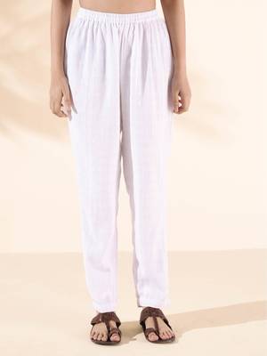 Truebrowns white cotton dobby kurta pant set 4