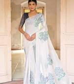 Blue soft muga cotton zari weaving saree festive wear