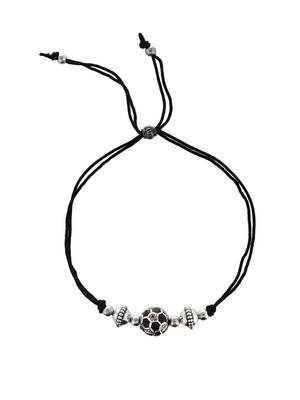 Silver plated oxidised  boll beded thered anklet 3