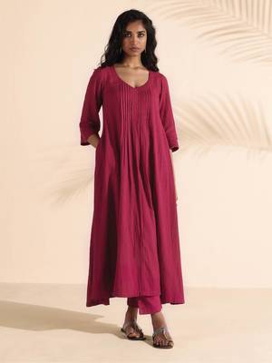 Truebrowns carrot cotton dobby kurta pant set 1