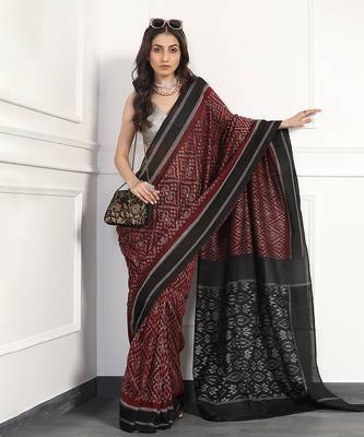 Multicolor  cotton handloom ikat saree 2