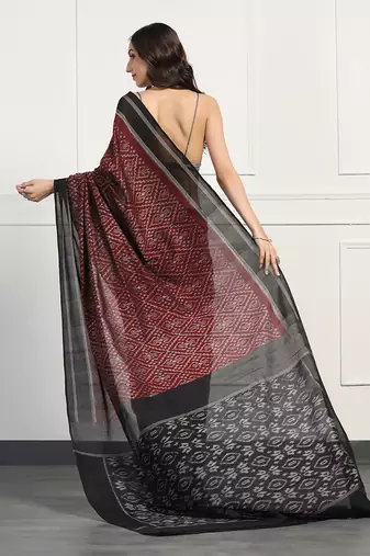 Multicolor  cotton handloom ikat saree