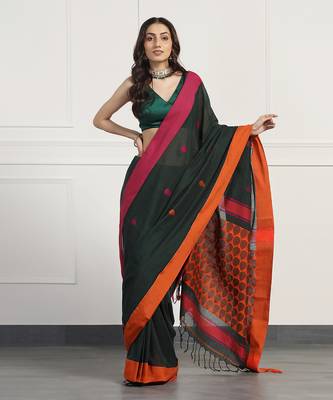 Multicolor  cotton handloom khadi cotton saree 2
