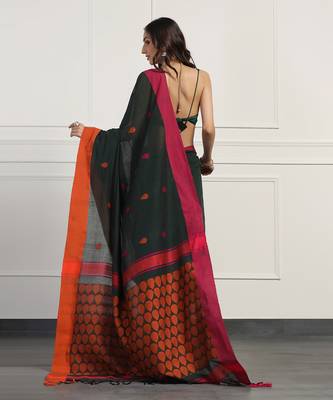 Multicolor  cotton handloom khadi cotton saree 4