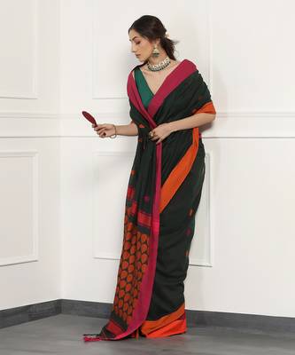 Multicolor  cotton handloom khadi cotton saree 5