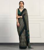 Multicolor Cotton Handloom Ikat Saree Without Blouse
