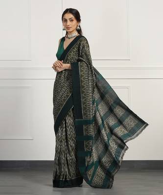 Multicolor Cotton Handloom Ikat Saree Without Blouse 2