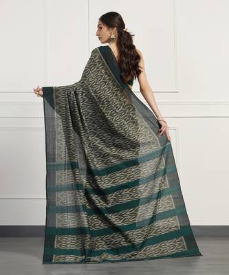 Multicolor Cotton Handloom Ikat Saree Without Blouse 3