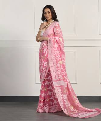 Multicolor  silk handloom jamdani on resham silk 2