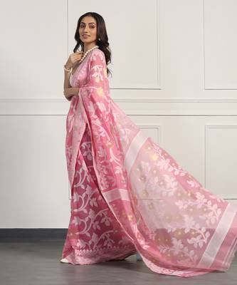 Multicolor  silk handloom jamdani on resham silk 3