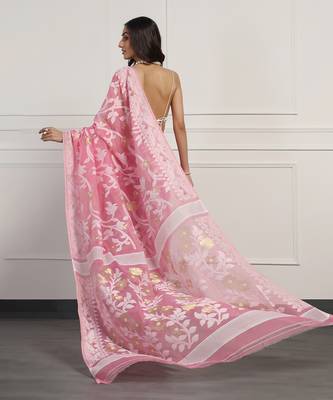 Multicolor  silk handloom jamdani on resham silk 5