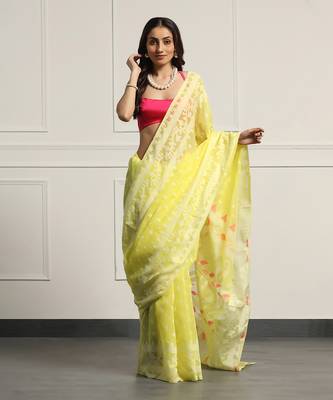 Multicolor  silk handloom jamdani on resham silk 1