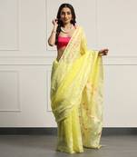 Multicolor  silk handloom jamdani on resham silk