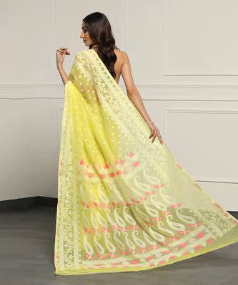 Multicolor  silk handloom jamdani on resham silk 4