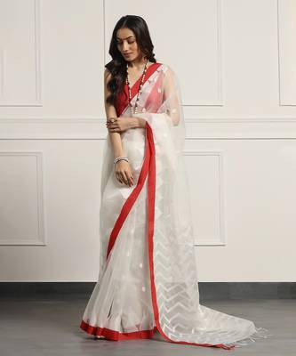 Multicolor Linen Handloom Linen Saree Without Blouse 1