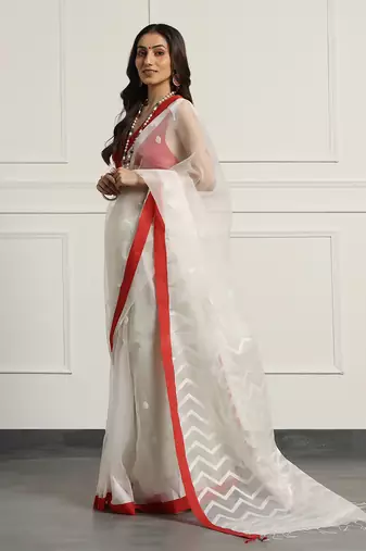 Multicolor Linen Handloom Linen Saree Without Blouse