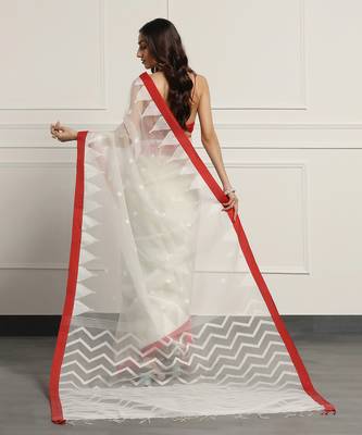 Multicolor Linen Handloom Linen Saree Without Blouse 4