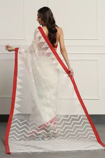 Multicolor Linen Handloom Linen Saree Without Blouse