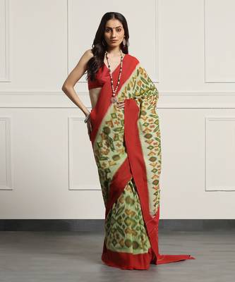 Multicolor  cotton handloom ikat saree 1