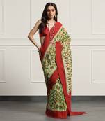 Multicolor  cotton handloom ikat saree