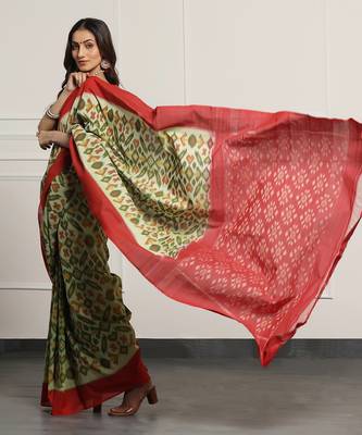 Multicolor  cotton handloom ikat saree 2