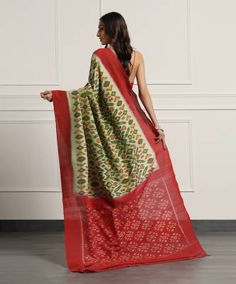 Multicolor  cotton handloom ikat saree 3
