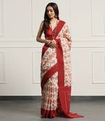 Multicolor  cotton handloom ikat saree