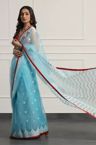 Multicolor Linen Handloom Linen Saree Without Blouse