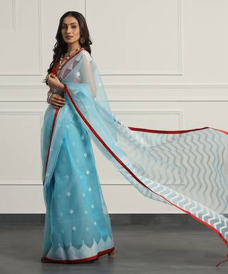 Multicolor Linen Handloom Linen Saree Without Blouse 4