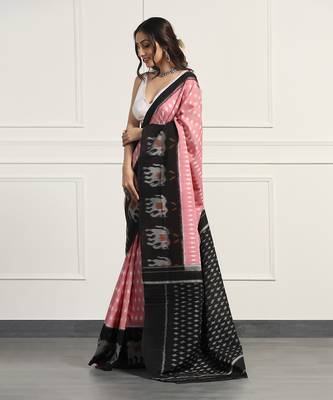 Multicolor Cotton Handloom Ikat Saree Without Blouse 2