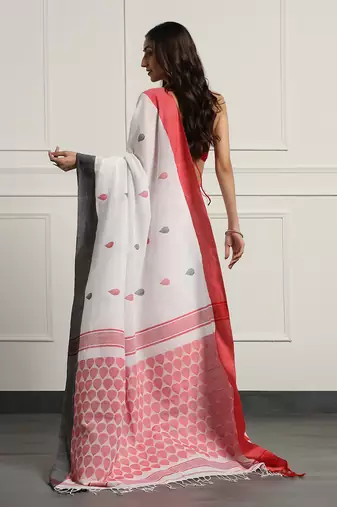 Multicolor  cotton handloom khadi cotton saree