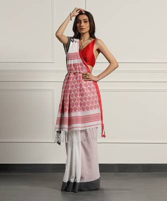 Multicolor  cotton handloom khadi cotton saree 5