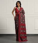 Multicolor  cotton handloom telia rumal double ikat saree