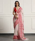 Multicolor  silk handloom jamdani on resham silk