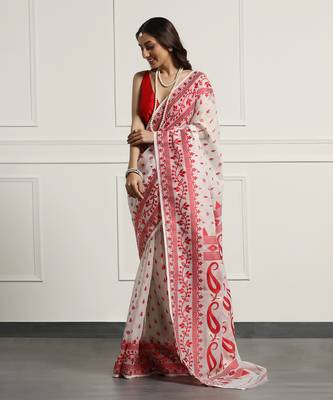 Multicolor  silk handloom jamdani on resham silk 2