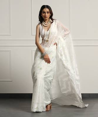 Multicolor  silk handloom jamdani on resham silk 1