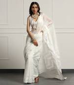 Multicolor  silk handloom jamdani on resham silk